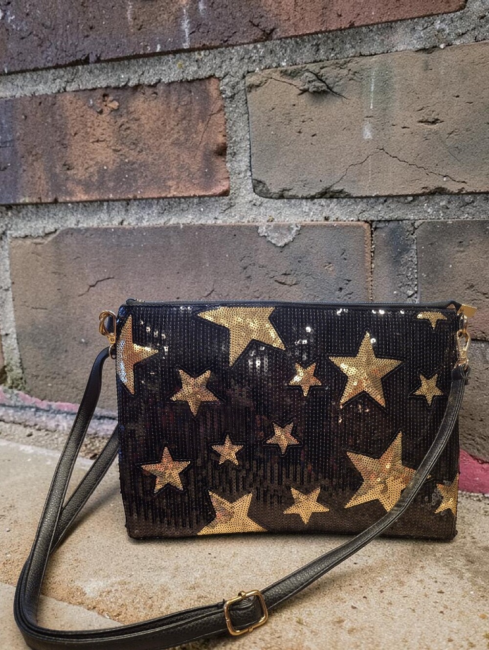 Bag For Love Sequin Stars Clutch Crossbody